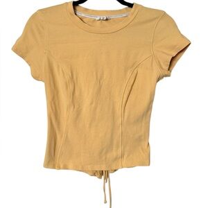 ** Meraki Mustard Short Sleeve Top